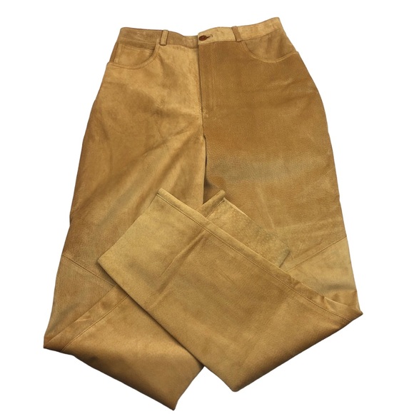 Peruvian Connection Pants - Vintage Peruvian Connection Camel Tan Leather Pants Size 10